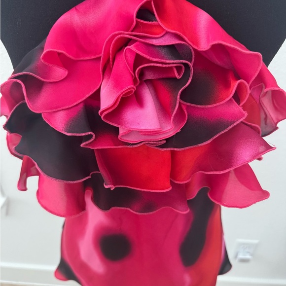 Express Red Ruffled Halter Top - Picture 4 of 7